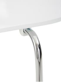 Sillas Marcus, 4 uds., Asiento: tablero de fibras de dens, Estructura: acero, cromado, Blanco, An 49 x F 53 cm