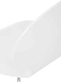Sillas Marcus, 4 uds., Asiento: tablero de fibras de dens, Estructura: acero, cromado, Blanco, An 49 x F 53 cm