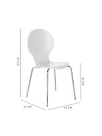 Krzesło Marcus, 4 szt., Nogi: stal chromowana, Biały, S 49 x W 87 cm