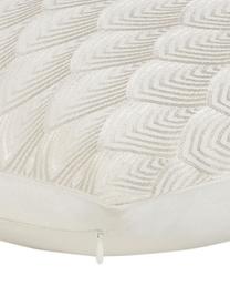 Housse de coussin à broderies brillantes Giselle, Blanc crème