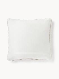 Ručně vyrobený hrubě pletený povlak na polštář Belen, Krémově bílá, Š 50 cm, D 50 cm