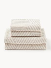 Komplet ręczników Fatu, różne rozmiary, Odcienie jasnego beżowego, Komplet z różnymi rozmiarami
