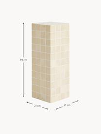 Dekorativní sloup Krakelina, Lakovaná dřevovláknitá deska střední hustoty (MDF), Světle béžová, bílá, Š 21 cm, V 59 cm