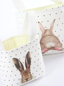 Aufbewahrungskörbe-Set Happy Hase aus Baumwolle, 2er-Set, Baumwolle, Hellbeige, Braun, Mehrfarbig, Set mit verschiedenen Größen