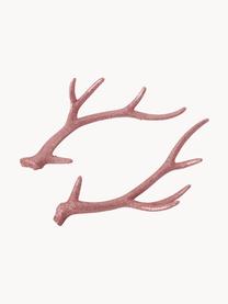 Bois de cerf décoratifs Crany, haut. 30 cm, 2 élém., Plastique, Vieux rose, larg. 16 x haut. 30 cm