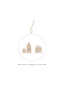 Decoratieve hangersset Nordy, 2-delig, Decoratie: multiplex, Olijfgroen, wit, B 30 x H 32 cm