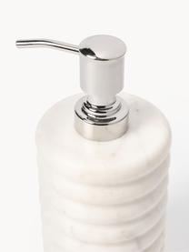 Dispenser sapone in marmo Orta, Contenitore: marmo, Testa della pompa: plastica, Bianco marmorizzato, Ø 8 x Alt. 17 cm