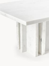 Marmor-Couchtisch Selene, Marmor, Weiß, marmoriert, B 55 x T 55 cm