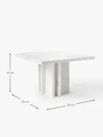 Mramorový konferenčný stolík Selene, Mramor, Biela, mramorová, D 55 x Š 55 cm