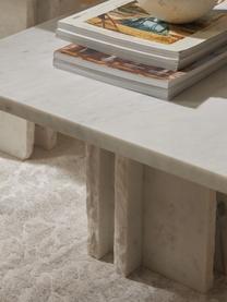 Marmor-Couchtisch Selene, Marmor, Weiß, marmoriert, B 55 x T 55 cm
