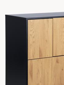 Highboard Seaford, Korpus: Mitteldichte Holzfaserpla, Front: Mitteldichte Holzfaserpla, Beige in Holzoptik, Schwarz, B 80 x H 103 cm