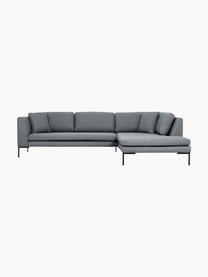 Ecksofa Emma mit Metall-Füssen, Bezug: Polyester, Gestell: Massives Kiefernholz, Bir, Webstoff Dunkelgrau, B 302 x T 220 cm, Eckteil links