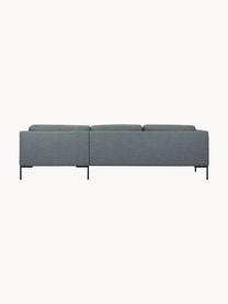 Ecksofa Emma mit Metall-Füssen, Bezug: Polyester, Gestell: Massives Kiefernholz, Bir, Webstoff Dunkelgrau, B 302 x T 220 cm, Eckteil links