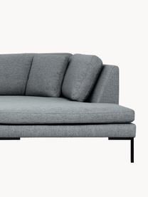 Ecksofa Emma mit Metall-Füßen, Bezug: Polyester, Gestell: Massives Kiefernholz, Bir, Füße: Metall, pulverbeschichtet, Webstoff Dunkelgrau, B 302 x T 220 cm, Eckteil links