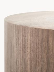 Ronde bijzettafel Clarice, Frame: MDF met walnoothoutfineer, Voet: gecoat metaal, Hout, goudkleurig, Ø 40 x H 50 cm