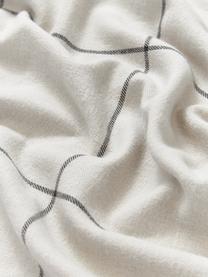 Funda de almohada doble cara de franela a cuadros Noelle, Blanco Off White, gris, An 45 x L 110 cm