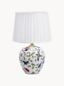 Keramik-Tischlampe Mansion, Lampenschirm: Textil, Weiss, Bunt, Ø 31 x H 45 cm