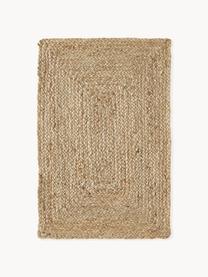 Handgemaakt juten vloerkleed Sharmila, 100% jute, Bruin, B 60 x L 90 cm (maat XXS)