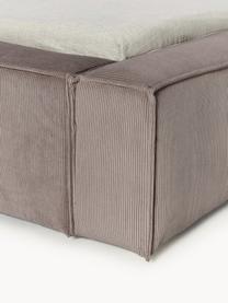 Polsterbett Lennon aus Cord mit Stauraum, Bezug: Cord (98% Polyester, 2% P, Gestell: Massives Kiefernholz, Sch, Cord Taupe, B 248 x L 243 cm (Liegefläche 180 x 200 cm)