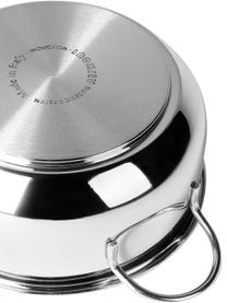 Edelstahl-Kochtopf Premium mit Deckel, Deckel: Silikon, Glas, Silberfarben, Grau, Ø 24 x H 12 cm