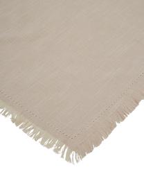 Tovaglia in cotone beige con frange Henley, 100% cotone, Beige, Per 4-6 persone (Larg. 145 x Lung. 200 cm)