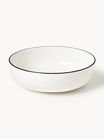 Service de table en porcelaine Facile, 6 personnes (30 élém.), Porcelaine robuste de haute qualité (env. 50 % kaolin, 25 % quartz et 25 % feldspath), Blanc cassé avec bordure noire, 6 personnes (30 élém.)