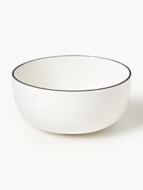 Sada porcelánového nádobí Facile, pro 6 osob (30 dílů), Vysoce kvalitní tvrdý porcelán (cca 50 % kaolinu, 25 % křemene a 25 % živce), Tlumeně bílá s černým okrajem, Pro 6 osoby (30 dílů)