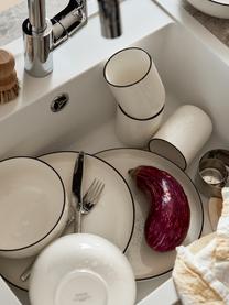 Service de table en porcelaine Facile, 6 personnes (30 élém.), Porcelaine robuste de haute qualité (env. 50 % kaolin, 25 % quartz et 25 % feldspath), Blanc cassé avec bordure noire, 6 personnes (30 élém.)