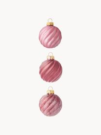 Bolas de Navidad Gabriela, 3 uds., Vidrio, Rosa, Ø 6 x Al 6 cm