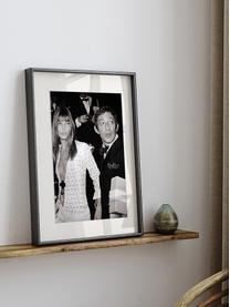 Ingelijste print Serge Gainsbourg & Jane Birkin, Lijst: beukenhout FSC-gecertific, Zwart, gebroken wit, B 33 x H 43 cm