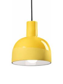 Lampa wisząca z ceramiki Caxixi, Żółty, Ø 22 x W 27 cm