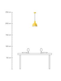 Kleine Keramik-Pendelleuchte Caxixi in Gelb, Lampenschirm: Keramik, Baldachin: Keramik, Gelb, Ø 22 x H 27 cm