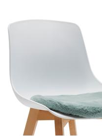 Galette de chaise en fourrure synthétique lisse Mette, Vert