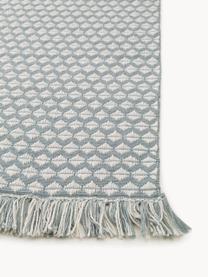 Tapis d'extérieur à franges Morty, 100 % polyester (PET recyclé), Gris, blanc cassé, larg. 120 x long. 170 cm (taille S)