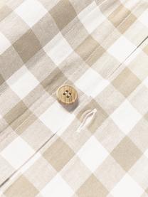 Taie d'oreiller en coton à carreaux Nels, Tons beiges, blanc, larg. 50 x long. 70 cm