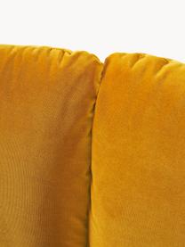 Sofa z aksamitu Moby (3-osobowa), Tapicerka: aksamit (wysokiej jakości, Stelaż: lite drewno sosnowe, Nogi: metal malowany proszkowo , Musztardowy aksamit, S 220 x G 95 cm