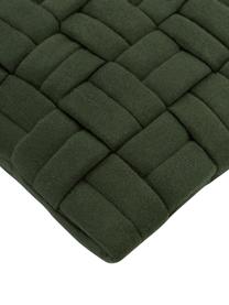 Housse de coussin tissé 40x40 vert foncé Norman, Vert foncé, larg. 40 x long. 40 cm