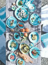 Assiette plate porcelaine turquoise Plage, 2 pièces, Turquoise