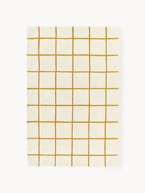 Ručně tkaný vlněný koberec Kallie, Tlumeně bílá, okrová, Š 80 cm, D 150 cm (velikost XS)