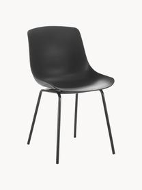 Židle z umělé hmoty s kovovými nohami Joe, 2 ks, Černá, Š 46 cm, H 53 cm