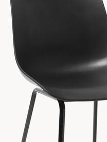 Kunststoffstühle Dave mit Metallbeinen, 2 Stück, Sitzfläche: Kunststoff, Beine: Metall, pulverbeschichtet, Schwarz, B 46 x T 53 cm