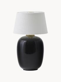 Lampada da tavolo dimmerabile con porta USB Torso, Paralume: tessuto, Bianco, nero, Ø 12 x Alt. 20 cm