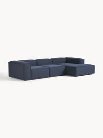 Modulares Ecksofa Lennon, Bezug: 100 % Polyester Der strap, Gestell: Massives Kiefernholz, Spe, Webstoff Dunkelblau, B 327 x T 180 cm, Eckteil links