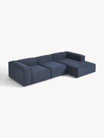 Modulares Ecksofa Lennon, Bezug: 100 % Polyester Der strap, Gestell: Massives Kiefernholz, Spe, Webstoff Dunkelblau, B 327 x T 180 cm, Eckteil links