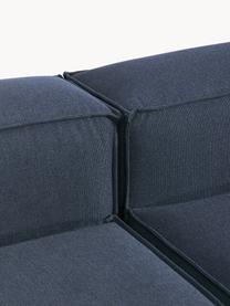 Modulares Ecksofa Lennon, Bezug: 100 % Polyester Der strap, Gestell: Massives Kiefernholz, Spe, Füße: Kunststoff Dieses Produkt, Webstoff Dunkelblau, B 327 x T 180 cm, Eckteil links