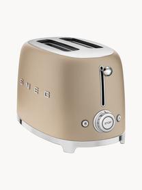 Kompakt Toaster 50's Style, Edelstahl, lackiert, Beige, matt, B 31 x T 20 cm