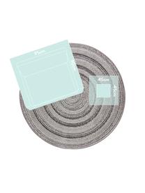 Tapis rond outdoor à effet relief Nador, Anthracite, gris