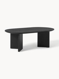Tavolino ovale in legno Toni, Pannello MDF (fibra a media densità) con finitura in quercia, verniciato, Nero, Larg. 100 x Prof. 55 cm