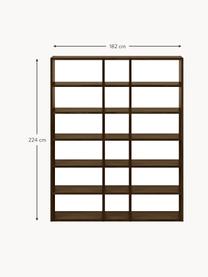 Grote houten wandrek Pombal, Spaanplaat met walnootfineer

Dit product is gemaakt van duurzaam geproduceerd, FSC®-gecertificeerd hout., Hout, donkerbruin gelakt, B 182 x H 224 cm