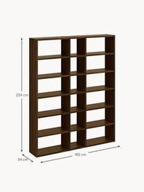 Scaffale in legno Pombal, Truciolato con finitura in legno di noce

Questo prodotto è realizzato con legno di provenienza sostenibile e certificato FSC®., Legno laccato marrone scuro, Larg. 182 x Alt. 224 cm